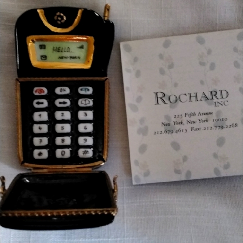 Limoges fine porcelain covered box cellphone